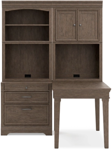 Signature Design by Ashley® Janismore 4-Piece Weathered Gray Office Desk Set-3