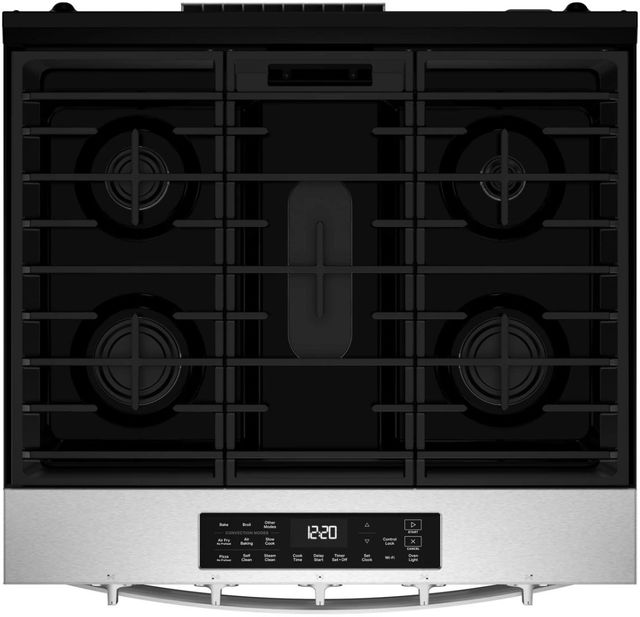 Whirlpool® 30" FingerPrint Resistant Stainless Steel Slide-in Gas Range with Air Cooking Technology-2