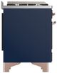 Ilve® Majestic III 36" Midnight Blue Pro Style Dual Fuel Natural Gas Range with Solid Door and Copper Trim-3