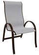 Telescope Casual Aruba Abalone/Kona Aluminum/Fabric Outdoor Sling Supreme Stacking Arm Chair-0