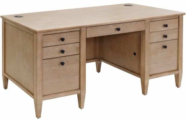 Martin Furniture Laurel Natural Double Pedestal Desk-0