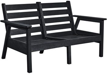 C R Plastics Tofino Black Loveseat-0