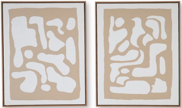 Signature Design by Ashley® Waldett 2-Piece Beige/White Wall Art Set-2