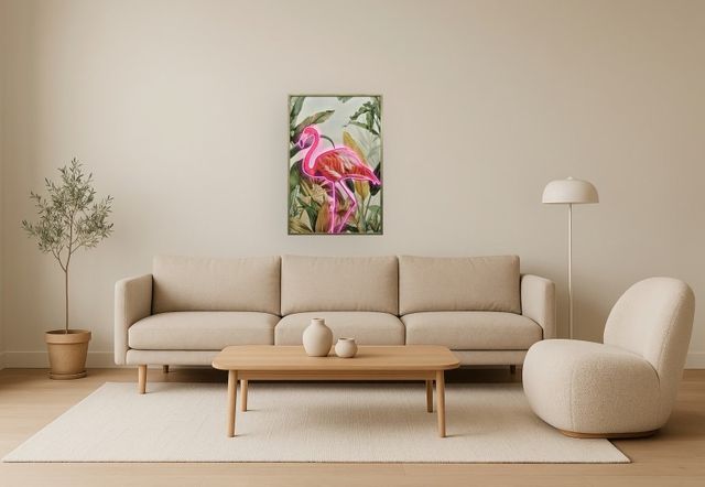 Classy Living Radiant Flamingo Tropical Artwork Neon Sign-2