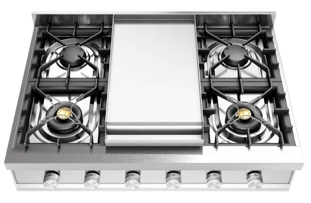 Ilve® Professional Plus II 36'' Stainless Steel Natural Gas Rangetop with Satin Trim-0