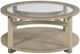 Hammary® Solstice Glass Top Round Coffee Table with Soft Beige Base-2