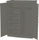 Crate Designs™ Furniture Graphite Lacquer Top Small Combo Armoire-0