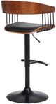 Armen Living Larisa Black/Walnut Adjustable Bar Stool-3