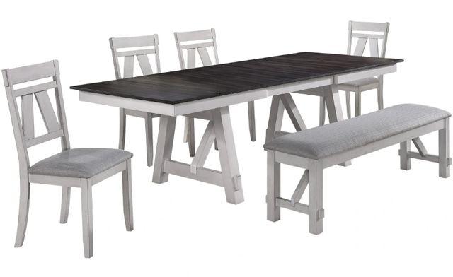 New Classic® Home Furnishings Maisie 6-Piece Gray Dining Set-0