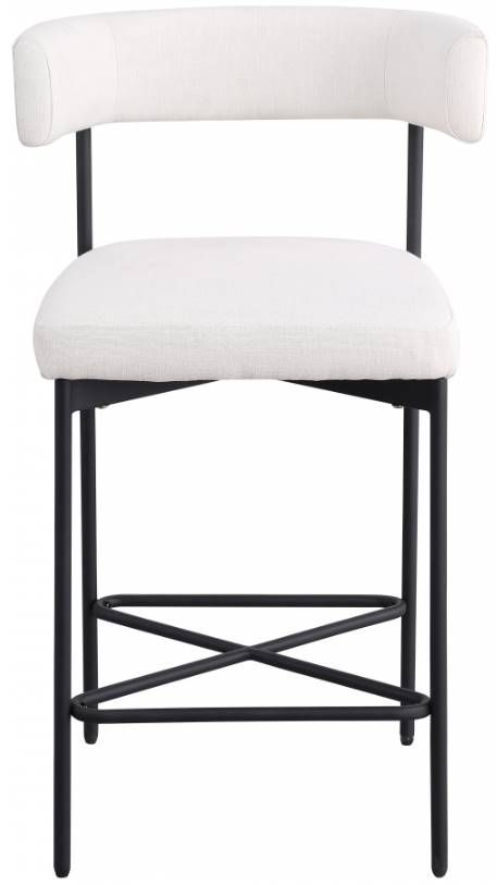 Meridian Furniture Rivage Cream/Matte Black Counter Stool-1