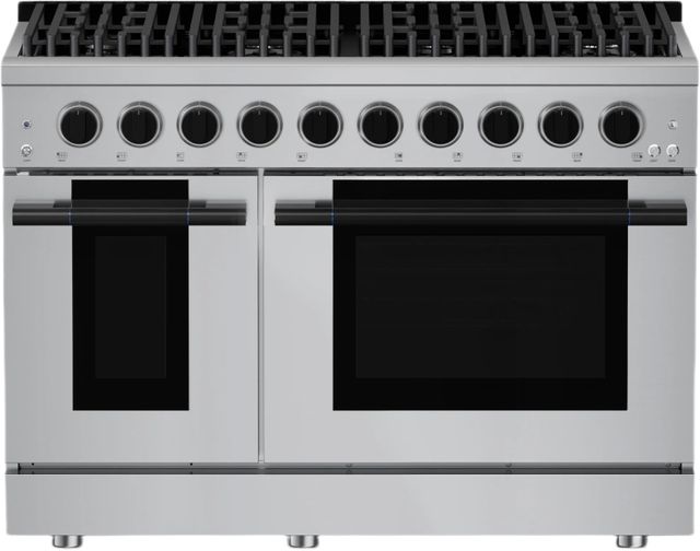 Hauslane HausPro 48" Stainless Steel Pro-Style Dual Fuel Range with Matte Black Knobs-0