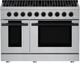 Hauslane HausPro 48" Stainless Steel Pro-Style Dual Fuel Range with Matte Black Knobs-0