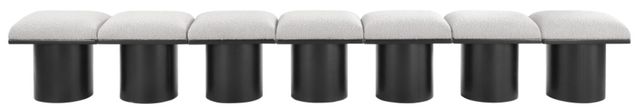 Meridian Furniture Pavilion 7-Piece Cream/Black 109" Modular Bench Set-1