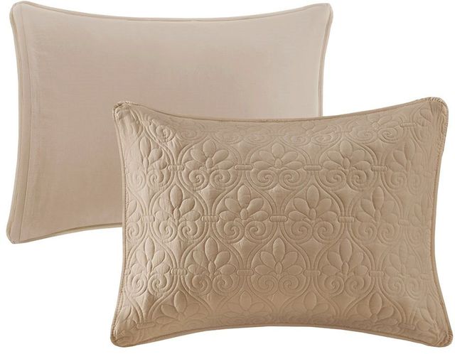 Olliix by Madison Park 3 Piece Khaki King Quebec Fitted Bedspread Set-1