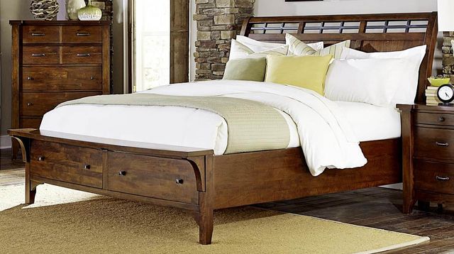 Napa Furniture Design Whistler Retreat Brown Queen Panel Storage Bed-0