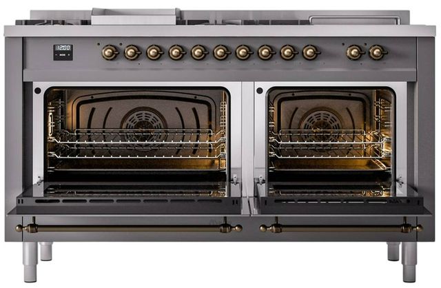Ilve® Nostalgie II Series 60" Graphite Matte Pro Style Dual Fuel Range-3
