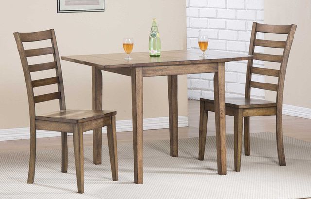 Winners Only® Carmel Rustic Brown Leg Table 46" Leg Table with Drop Leaves-1