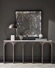 Universal Explore Home™ New Modern Moda Aged Satin Pewter/White Banswara Console Table-1
