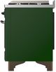 Ilve® Majestic III 40" Emerald Green Pro Style Dual Fuel Liquid Propane Range with Triple Glass Door and Burnished Trim-4