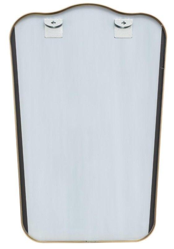 Deco Marche Gold Aluminum Rectangular Arched Wall Mirror with Thin Frame -4