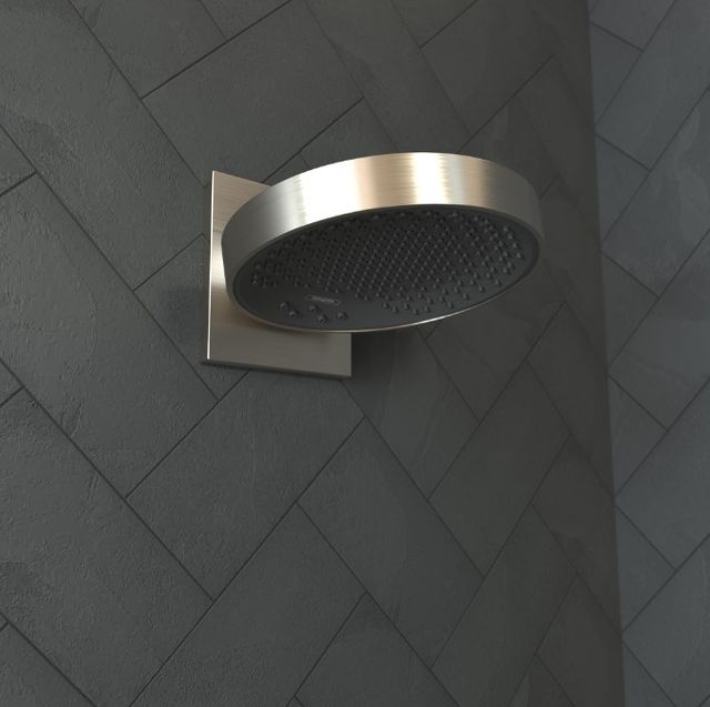 Hansgrohe Rainfinity Brushed Nickel 1.75 GPM Showerhead with Wall Connector Trim-1