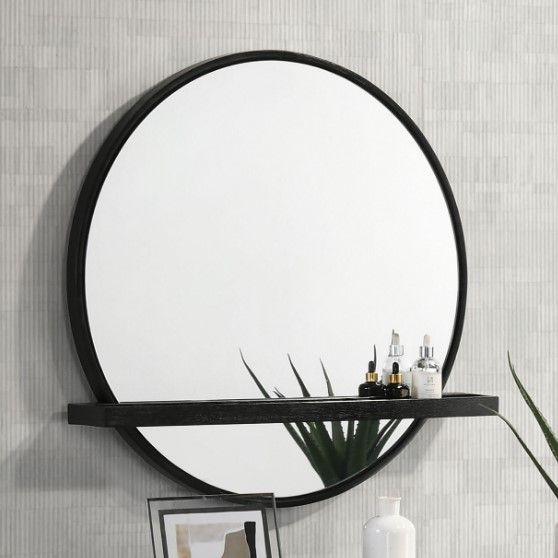 Coaster® Arini Black Vanity Wall Mirror with Shelf-3