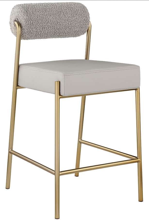 Meridian Furniture Carly Brushed Brass/Taupe Counter Stool-0