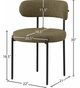 Meridian Furniture Beacon Olive/Black Boucle Upholstered Dining Chair-2