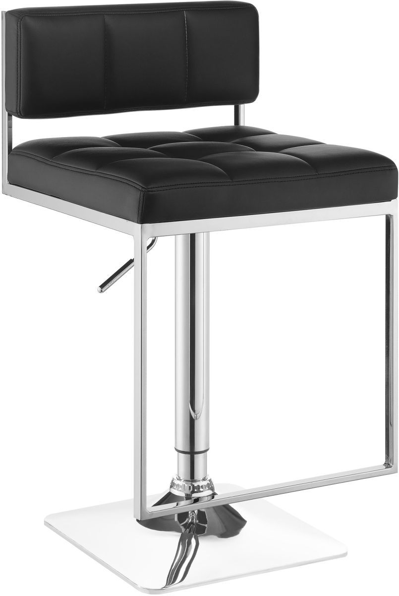Coaster® Alameda Chrome/Black Adjustable Bar Stool