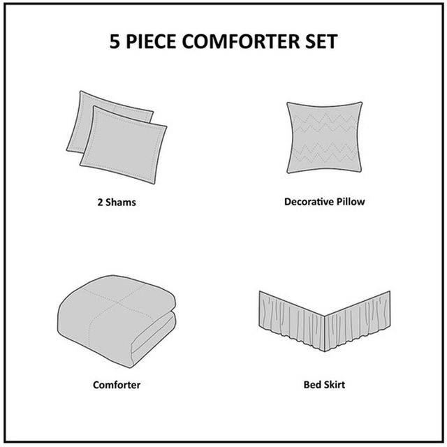Olliix by Madison Park Celeste 5 Piece White King Comforter Set-4