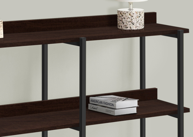 Monarch Specialties Inc. 48"L Espresso Console Table with Black Metal Frame -1
