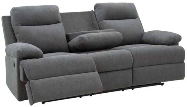 Signature Design by Ashley® Tarrant Charcoal Manual Reclining Sofa with Drop Down Table-4