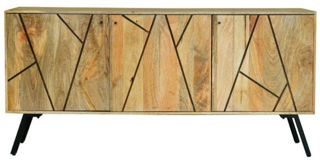 Jaipur Furniture Amar Brown 3-Door Sideboard with Iron Base-1