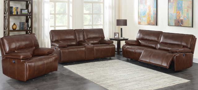 Coaster® Southwick 3-Piece Saddle Brown Pillow Top Arm Power Living Room Set-0