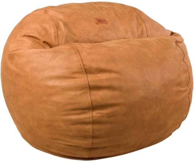 CordaRoy's® Original Cognac Faux Leather Queen Bean Bag Chair-0