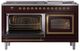 Ilve® Nostalgie II Noblesse 60'' Burgundy Pro Style Dual Fuel Range with Brass Trim-3