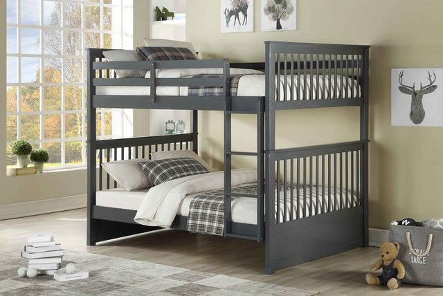 IFDC Gray Youth Double/Double Bunk Storage Bed-2