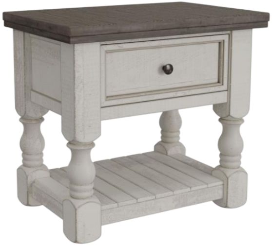 International Furniture Direct Stone Ivory Nightstand-0