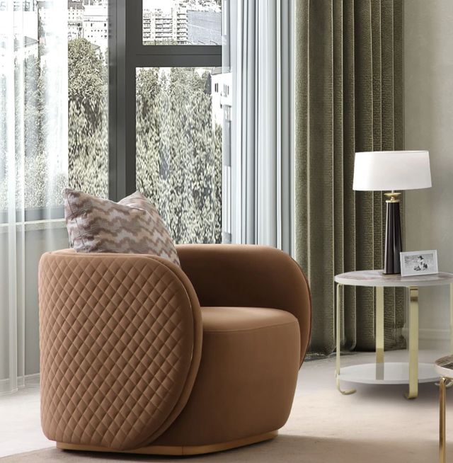 Michael Amini® Ariana Caramel/Gold Chair-1
