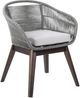 Armen Living Tutti Frutti Dark Eucalyptus/Gray Fabric/Rope/Wood Outdoor Dining Arm Chair Set-0