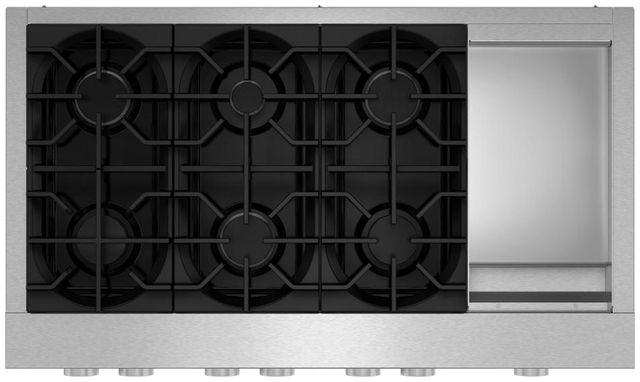 KitchenAid® 48" Stainless Steel Commercial-Style Gas Rangetop with Griddle-1