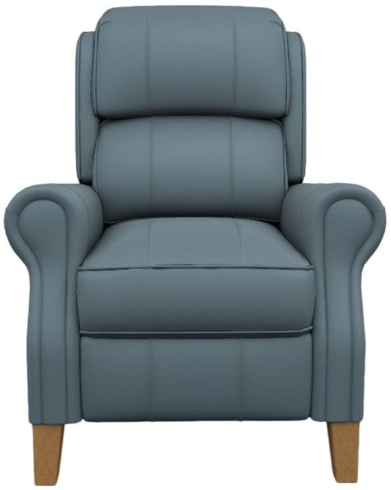 Best® Home Furnishings Customizable Joanna Leather Manual High Leg Recliner with Honey Birch Legs-1