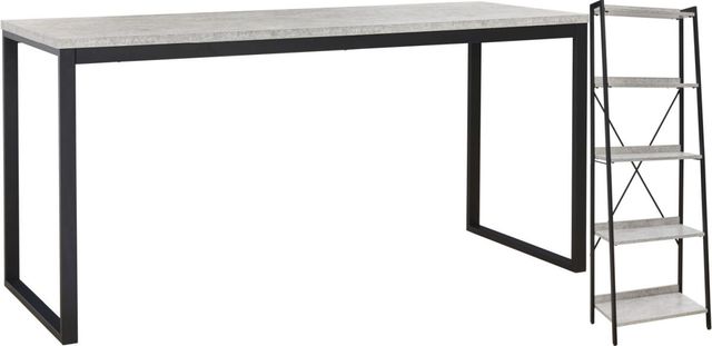 Signature Design by Ashley® Lazabon 2-Piece Black/Gray Home Office Desk and Storage Set-0
