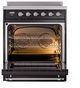 Ilve® Nostalgie II Series 30" Glossy Black Pro Style Induction Range-2