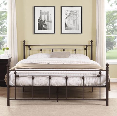 Milton Greens Stars Copper Queen Victorian Style Metal Platform Bed-2