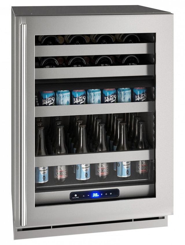 U-Line® 24" 5.1 Cu. Ft. Stainless Steel Beverage Center-0