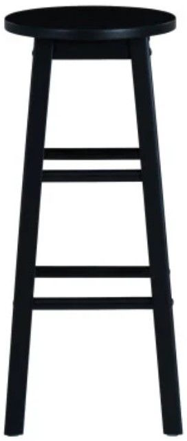 Linon Abby Black Round Barstool-3