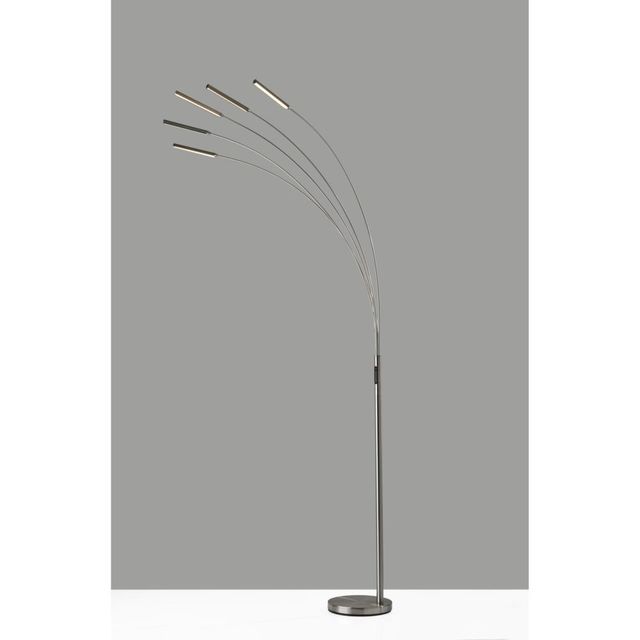 Adesso® Zodiac Brushed Steel LED Arc Lamp-2