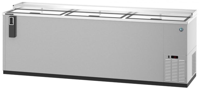 Hoshizaki Back Bar 96" 28 Cu. Ft. Stainless Steel Three Section Bottle Cooler with Slide Top Doors-0