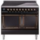 Ilve® Nostalgie II Noblesse 40'' Glossy Black Pro Style Induction Range with Burnished Trim-0